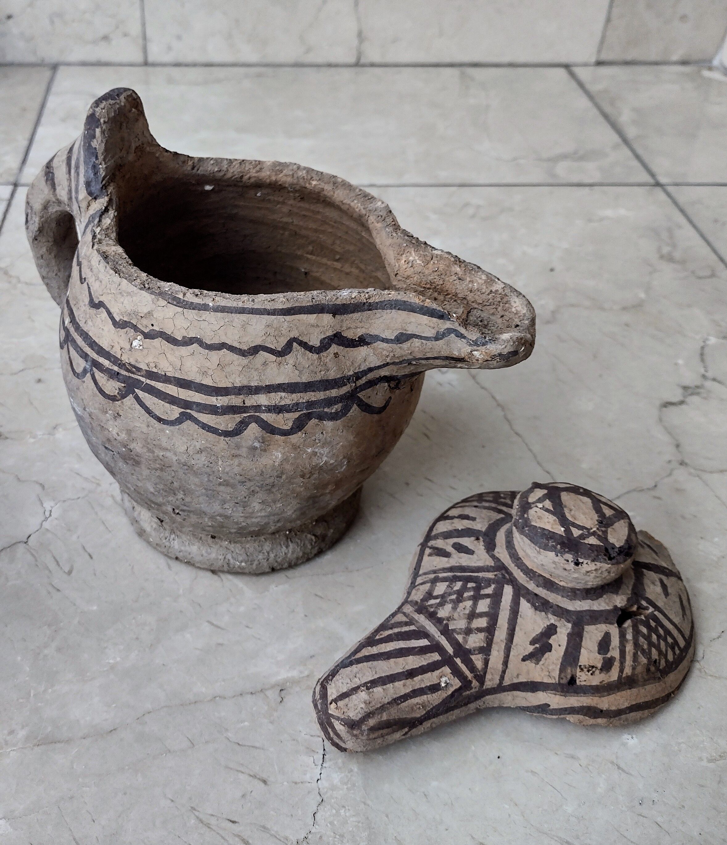 Berber earthenwear milk jug