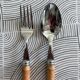 Paire de couverts en inox et buis