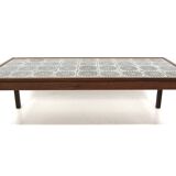 Mahogany and ceramic coffee table, Sweden, 1970
