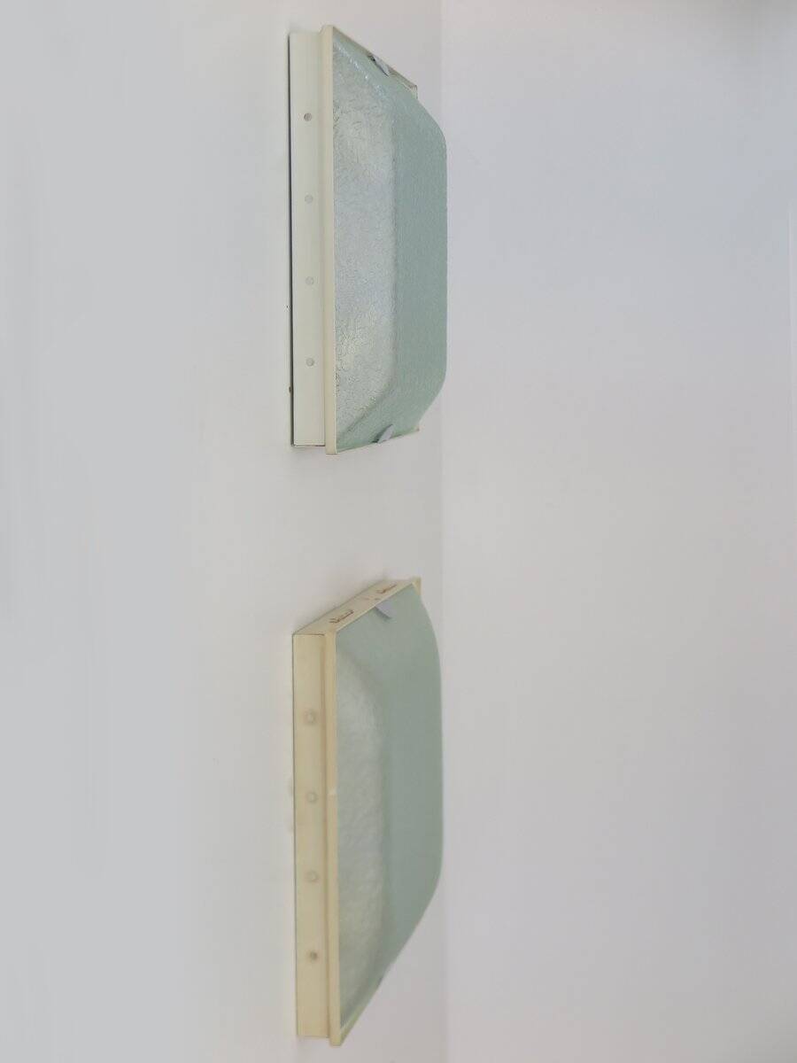 Vintage Italian Metal and Glass Sconces from Fontana Arte, 1960s, Set of 2