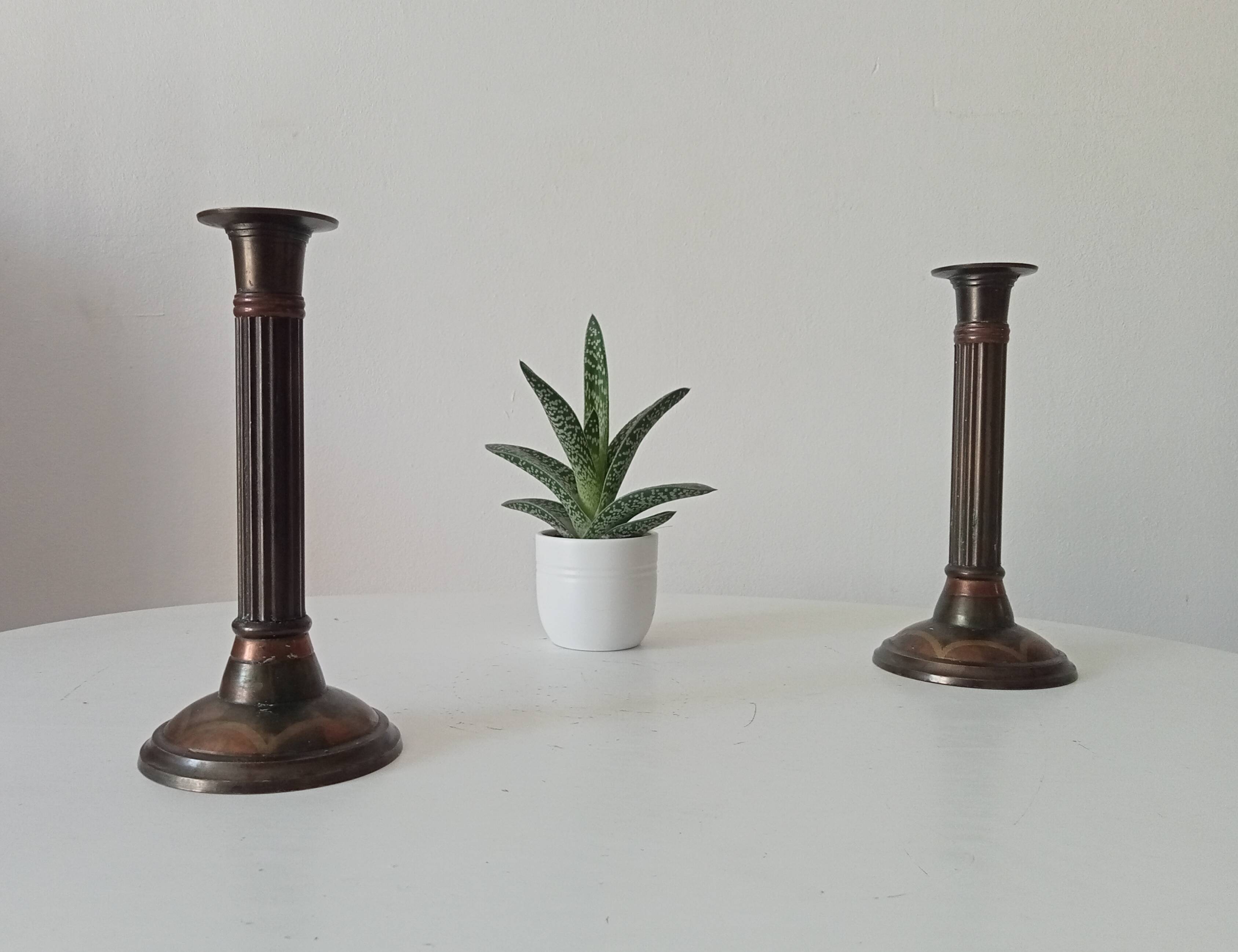 Pair of antique neoclassical candlesticks