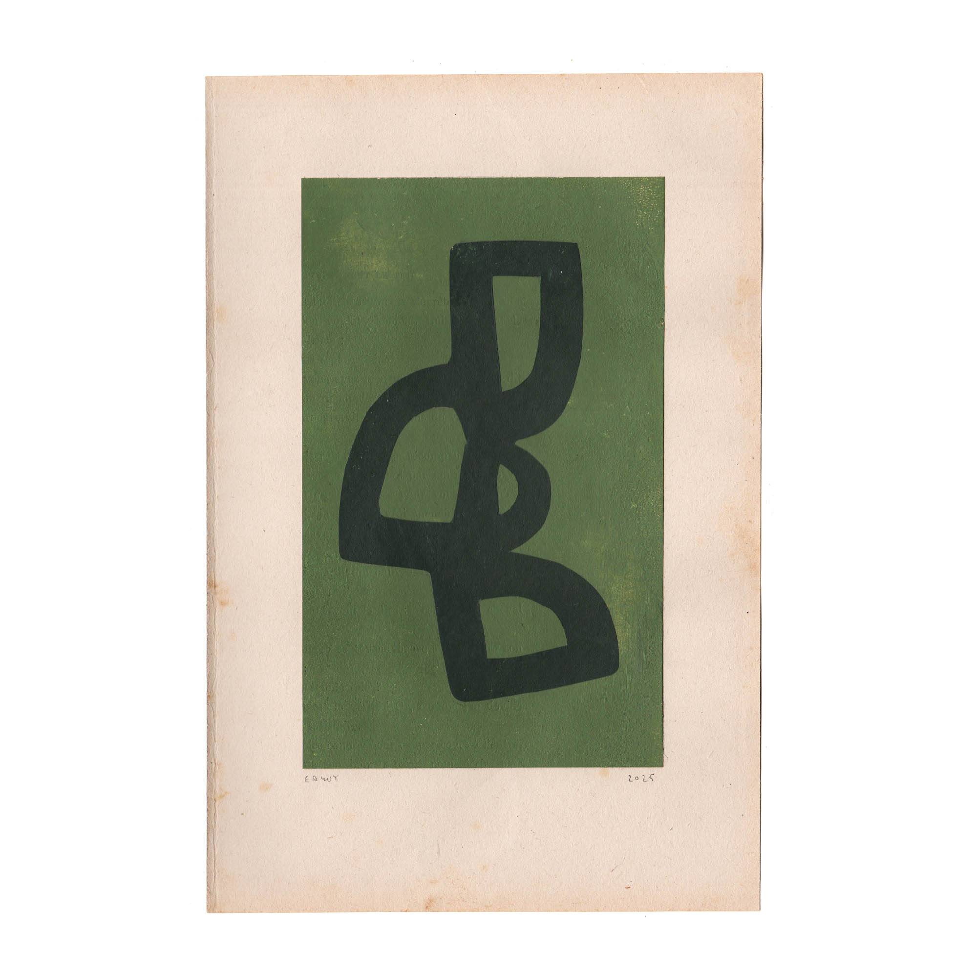 Collage on old paper signed Eawy