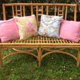 Pair of vintage rattan sofas