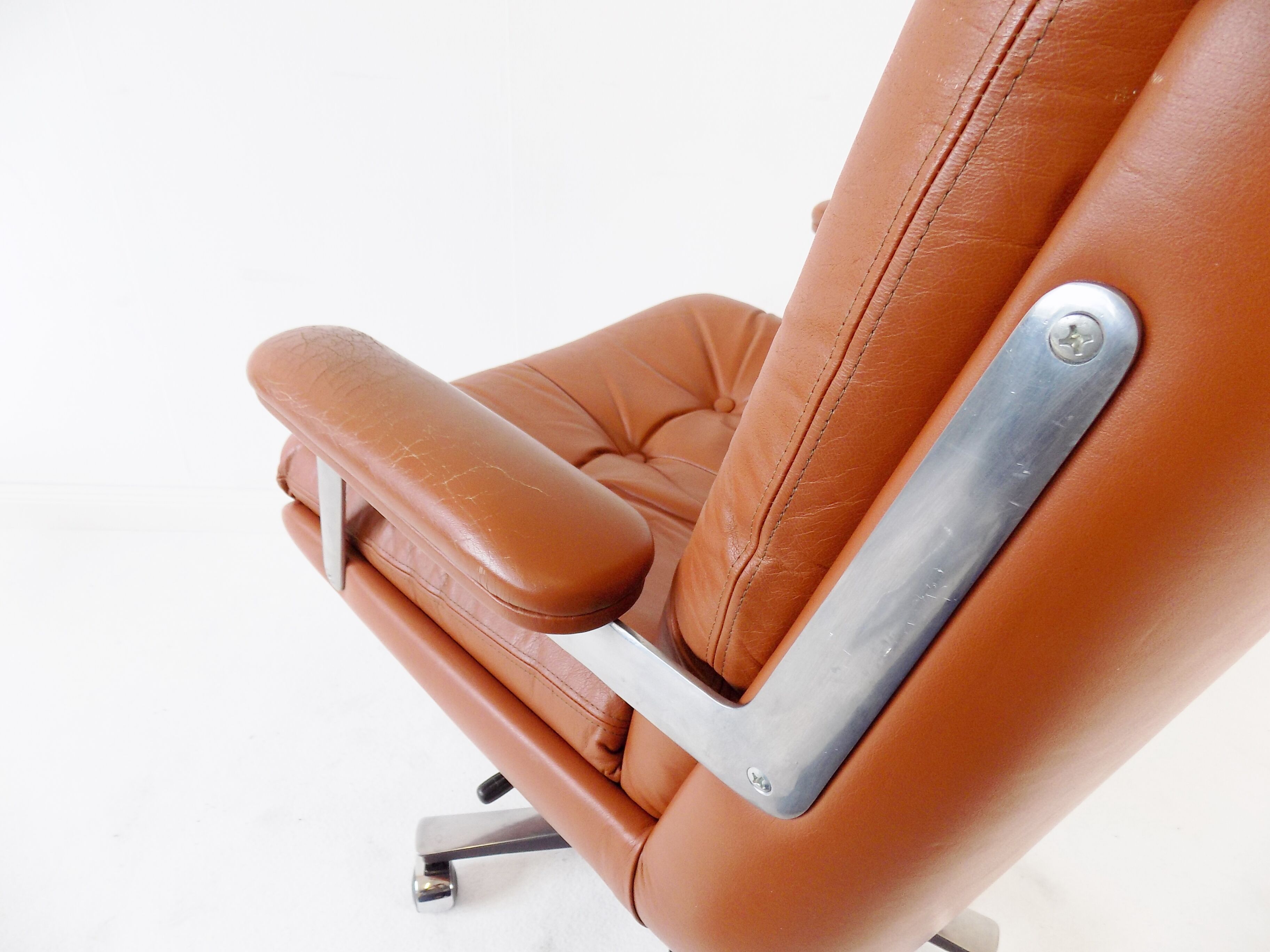 Ring Mekanikk leather office armchair 60's