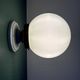 Vintage globe wall or ceiling light in white opaline.