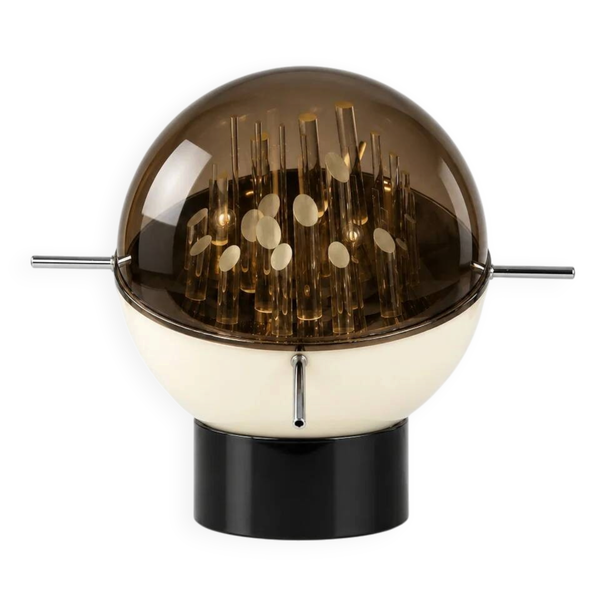 Space Age sculptural globe-shaped table lamp by Gaetano Missaglia, Italy, 1970s