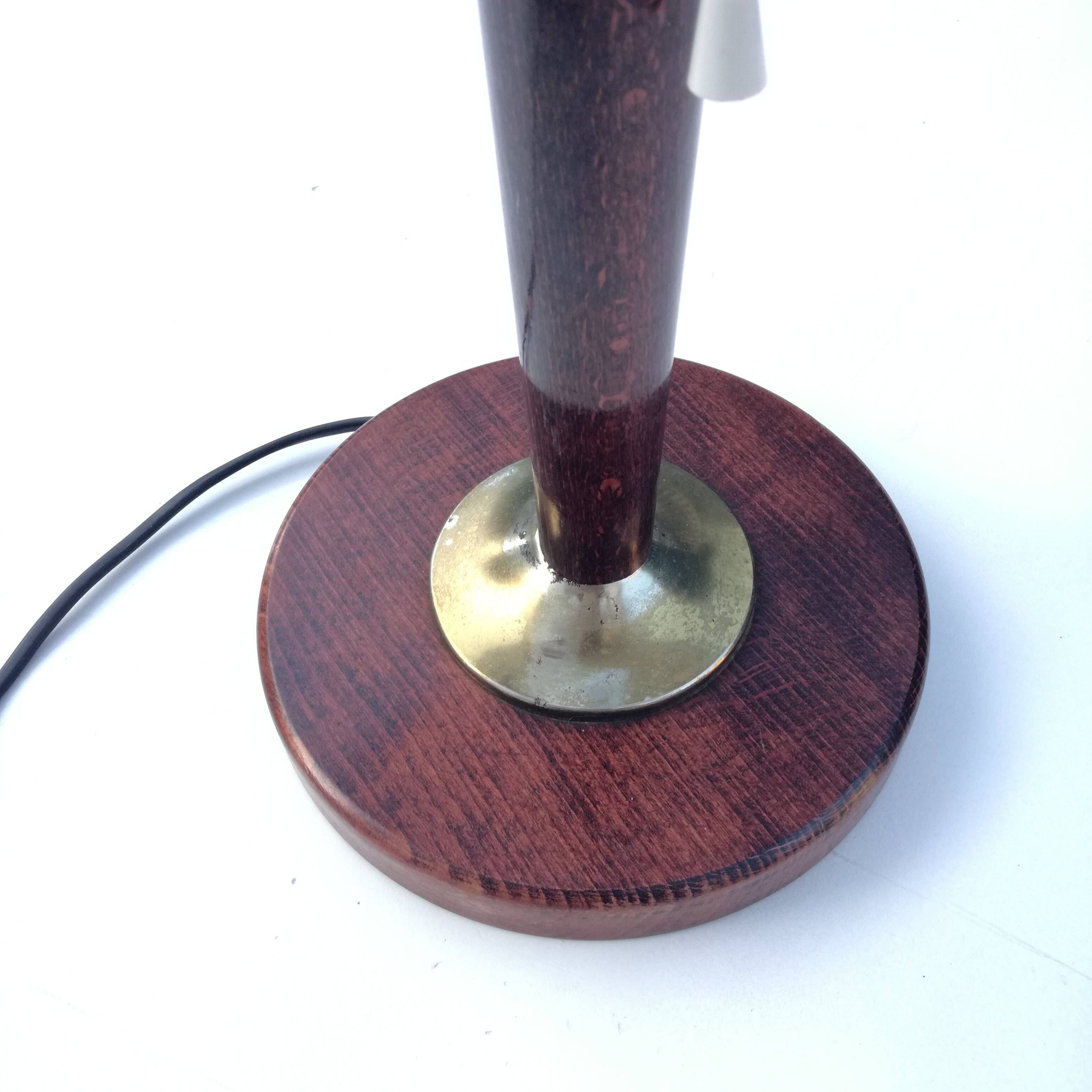 Midcentury modern mahogany lamp