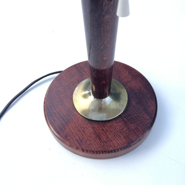 Lampe midcentury modern en acajou