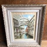 Tableau aquarelle giorgi pont des soupirs Venise