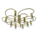 Leola sculptural brass 12-light ceiling or wall flush mount, 1970s