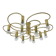 Leola sculptural brass 12-light ceiling or wall flush mount, 1970s