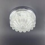 Large Mid Century Flower Shaped Glass Ceiling Light From Limburg, 1970s