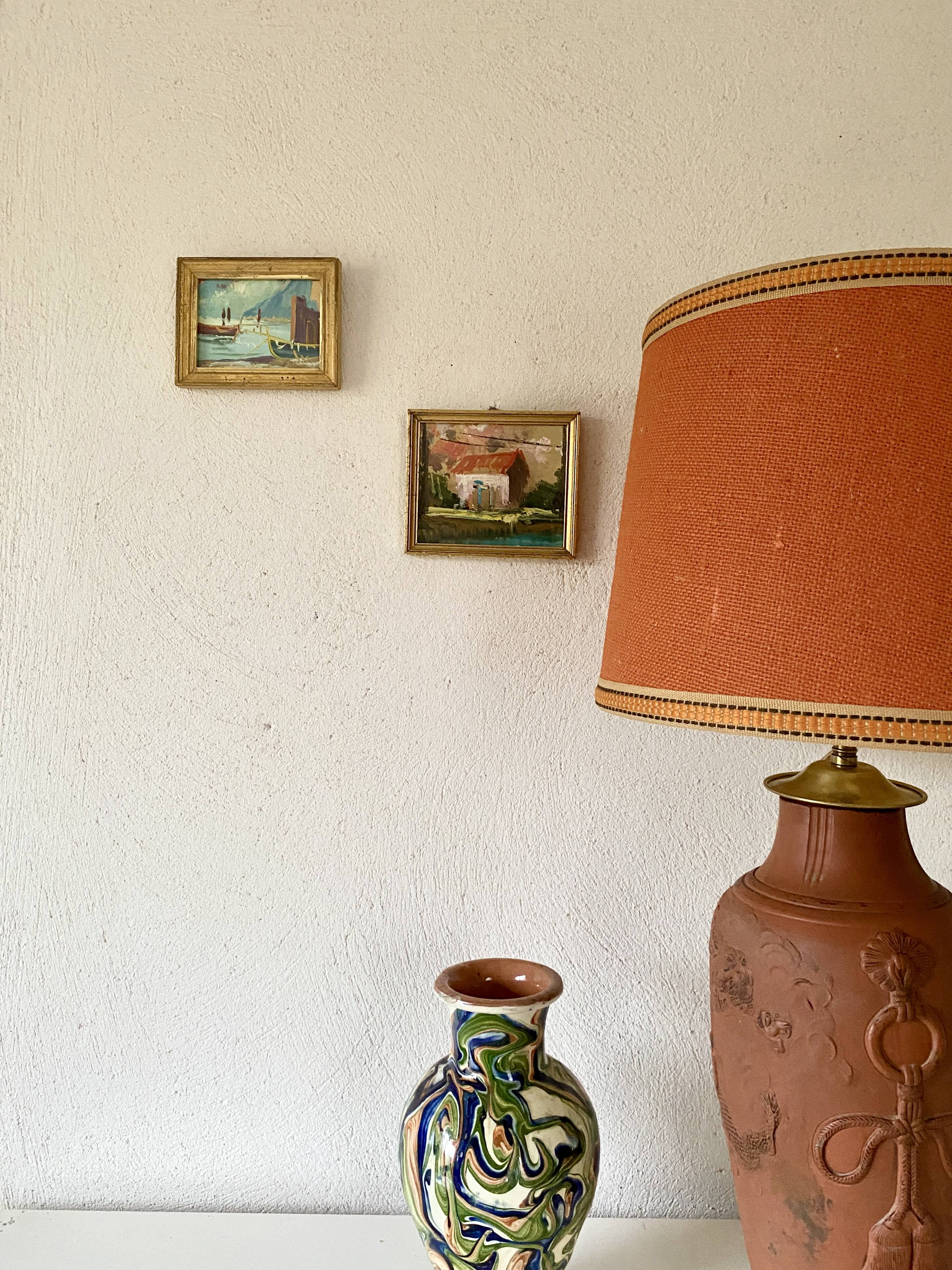 Framed oil duo