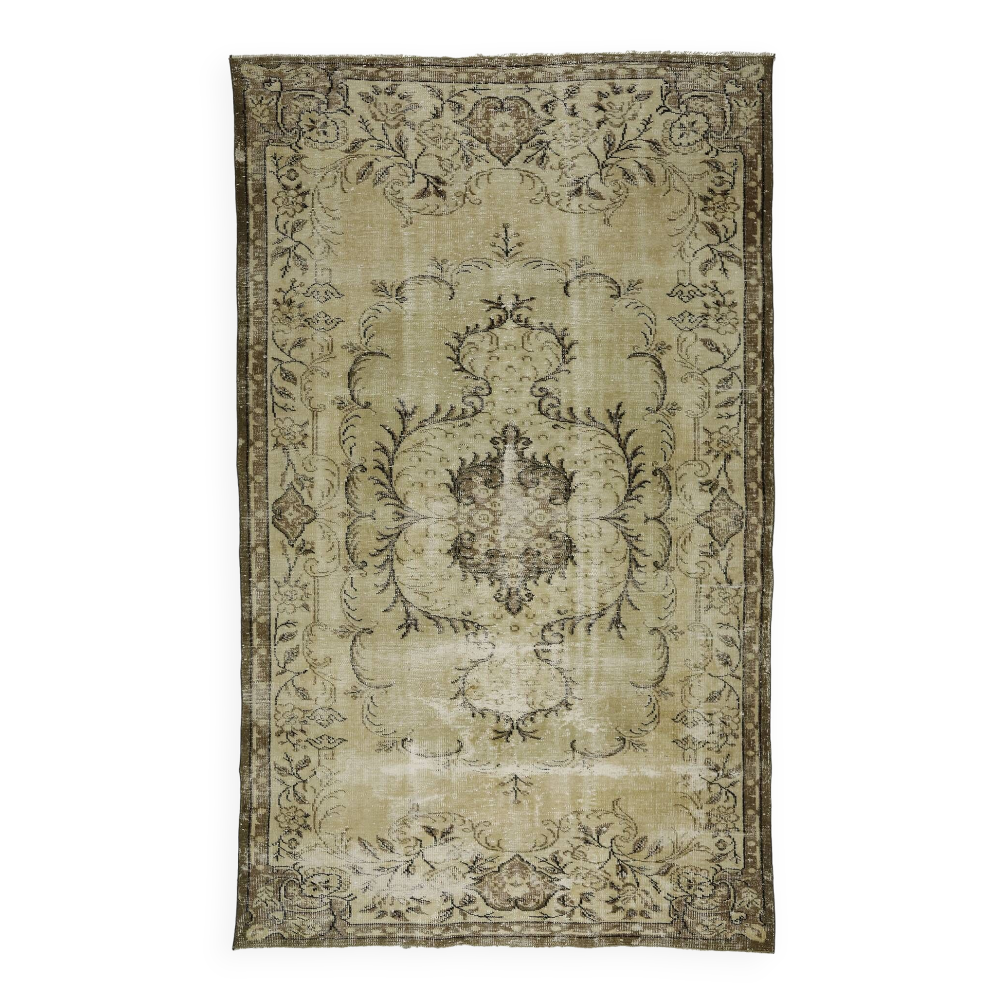 Turkish Anatolian Handmade Vintage Rug 288 cm x 178 cm