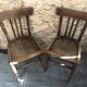 Pair chair bistro vintage wood