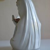 Virgin Mary statue bust in polychrome porcelain Virgin with crown of roses