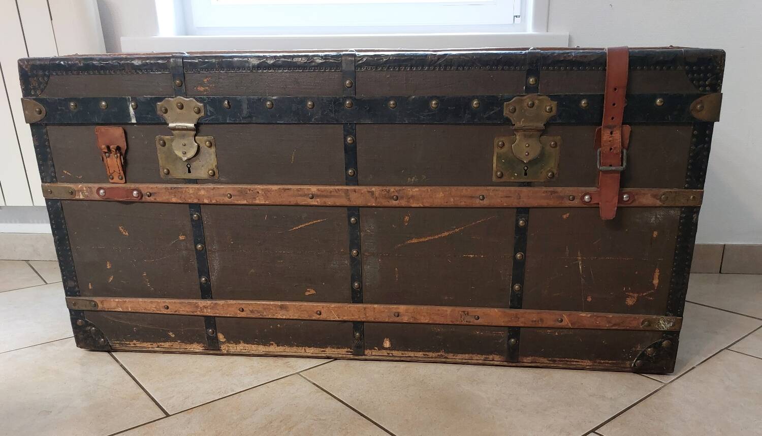 Antique travel trunk