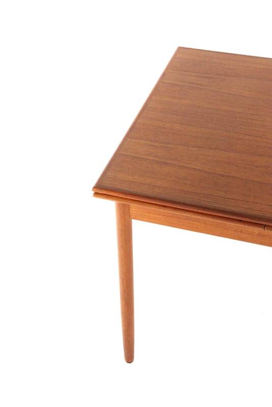 Rectangular Danish Extendable Dining Table 'Ahrus'  mid centuty modern teak