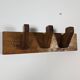 Patère triple vintage esprit art déco en bois massif