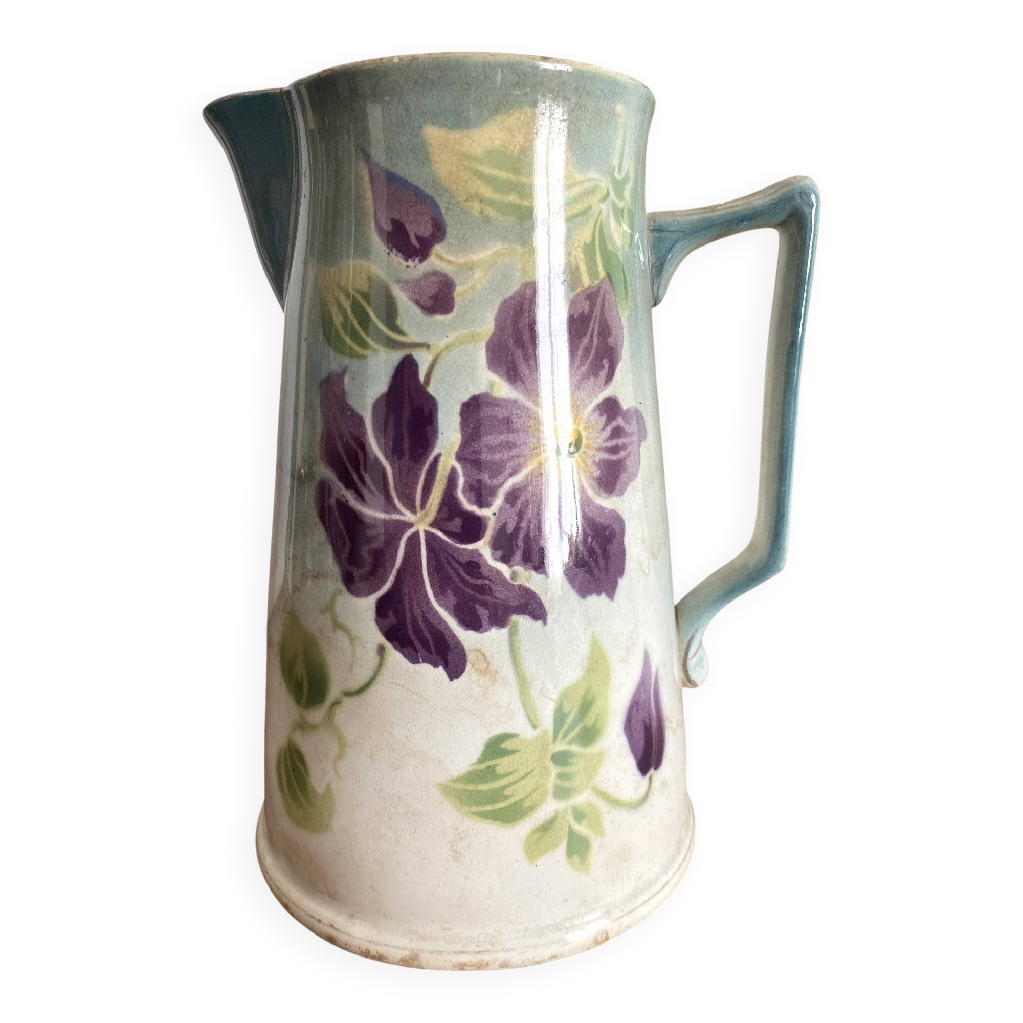 Antique Hamage earthenware pitcher, early 20th century