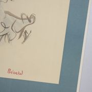 Poster christian bérard for the exhibition "autour de colette", lithograph mourlot, 64 x 47 cm.