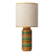 Lampe de table en céramique de style Bitossi des années 1960, émail vert ocre.