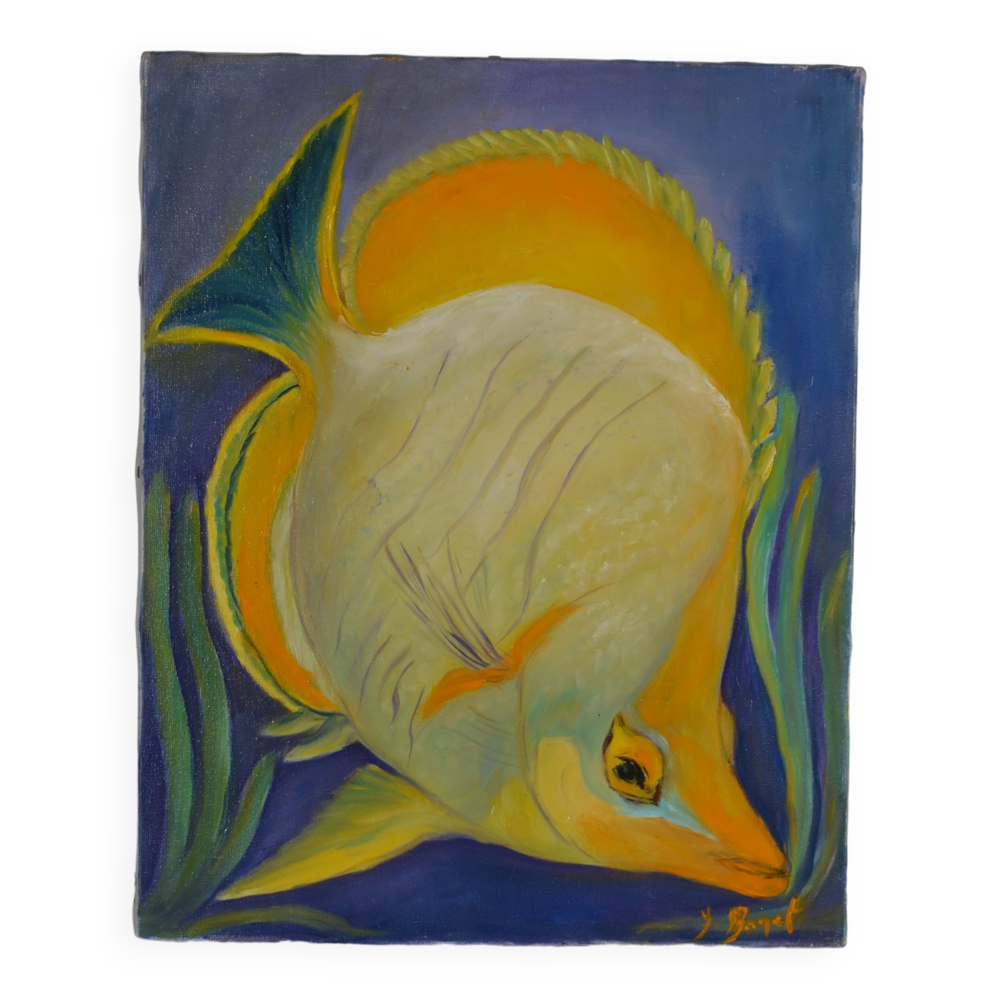 Oil on canvas butterfly fish