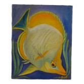 Huile sur toile poisson papillon