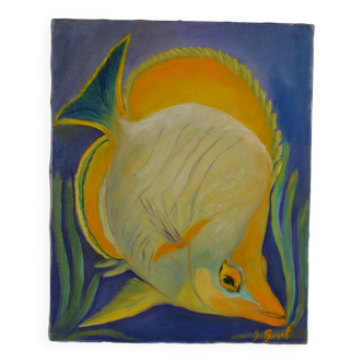 Oil on canvas butterfly fish