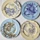 Plates x 4 English plates Brown Westhead Moore & Cie, Pomona decor, 1872. Rare.