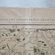 Engraved map of the elections of Tours, Amboise, Loches, Loudun... Jaillot 1711