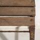 Tabouret industriel ancien en bois de pin et fer – Europe centrale, vers 1950