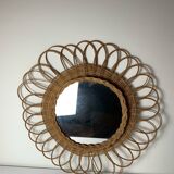 Vintage wicker mirror
