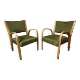 Paire de fauteuils Bow Wood Steiner Mid-Century