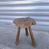 Solid elm tripod stool