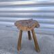 Solid elm tripod stool
