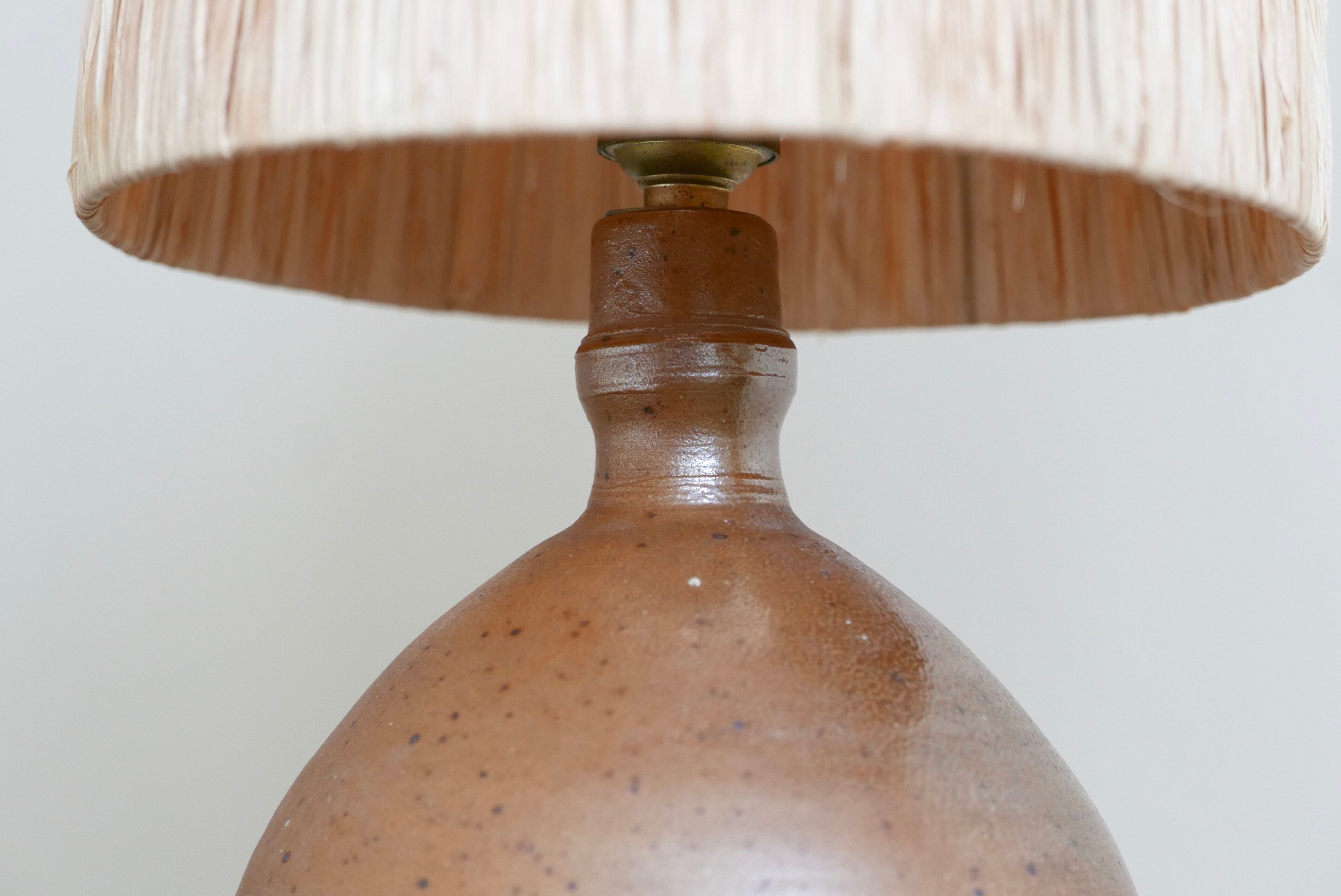 Sandstone ball lamp, raffia day sores, 60s