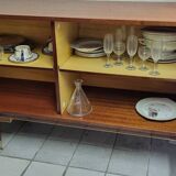 Vintage varnished wooden sideboard