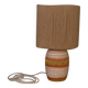 Ceramic lamp with linen shade, 1950s - 1960s