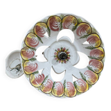 Vintage white ceramic pendant light with patterns