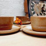 Set 6 cup glazed sandstone