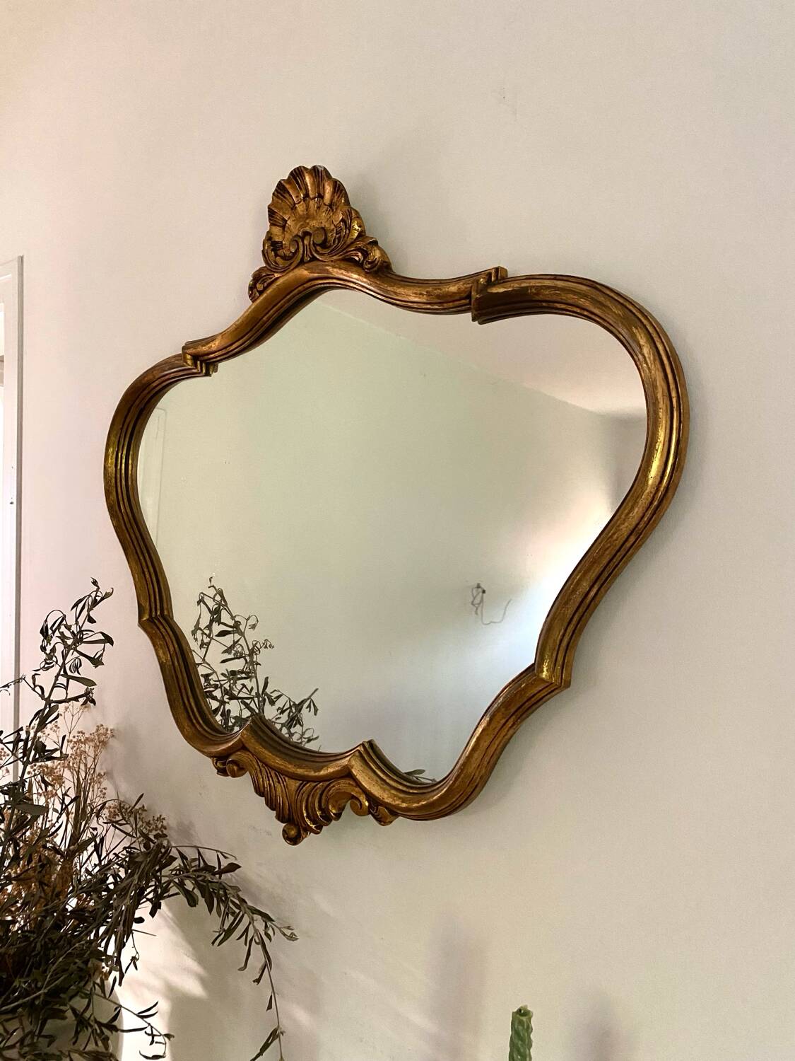 Antique Baroque Shell Mirror