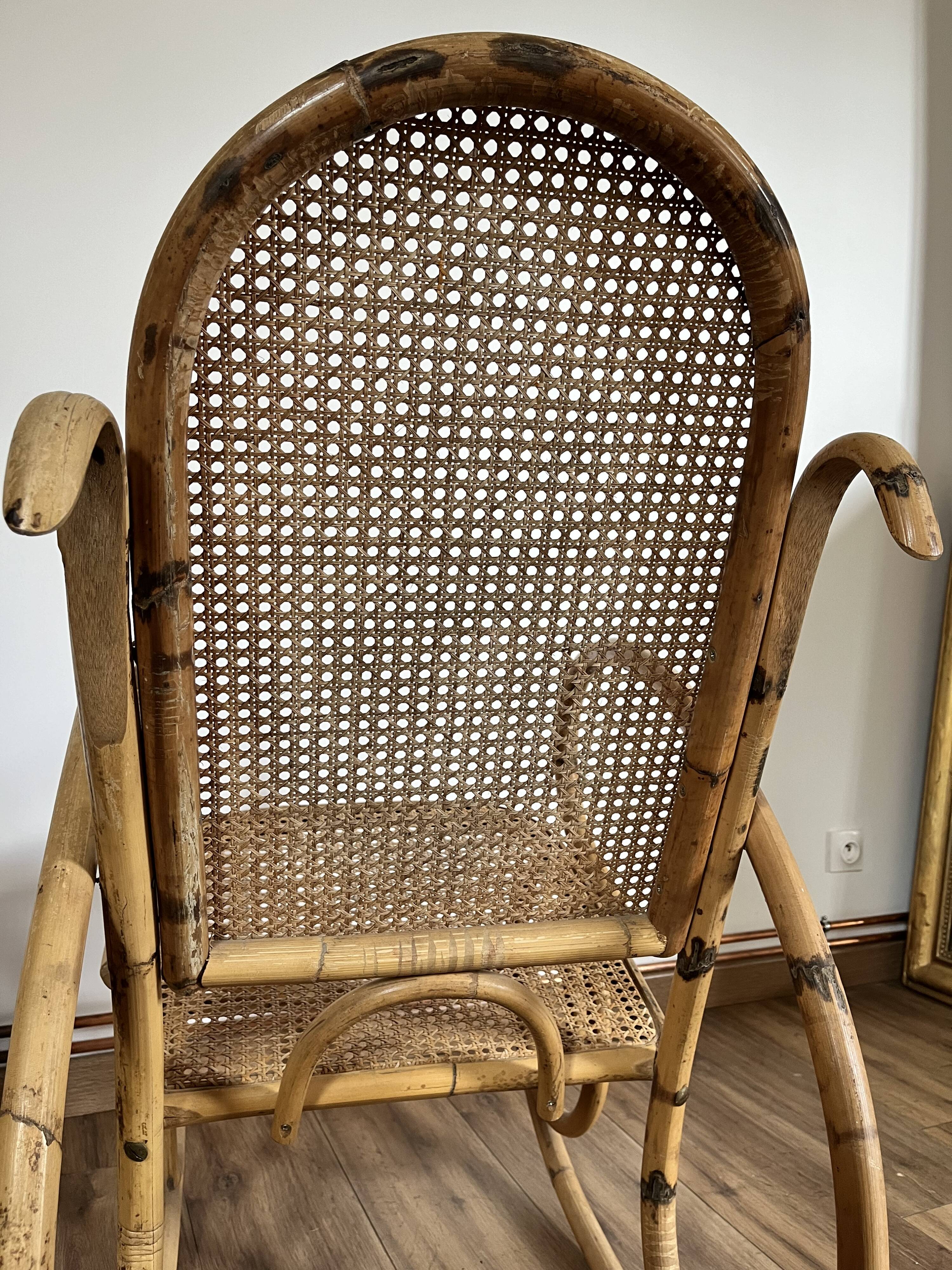 Adult model rattan rocking chair