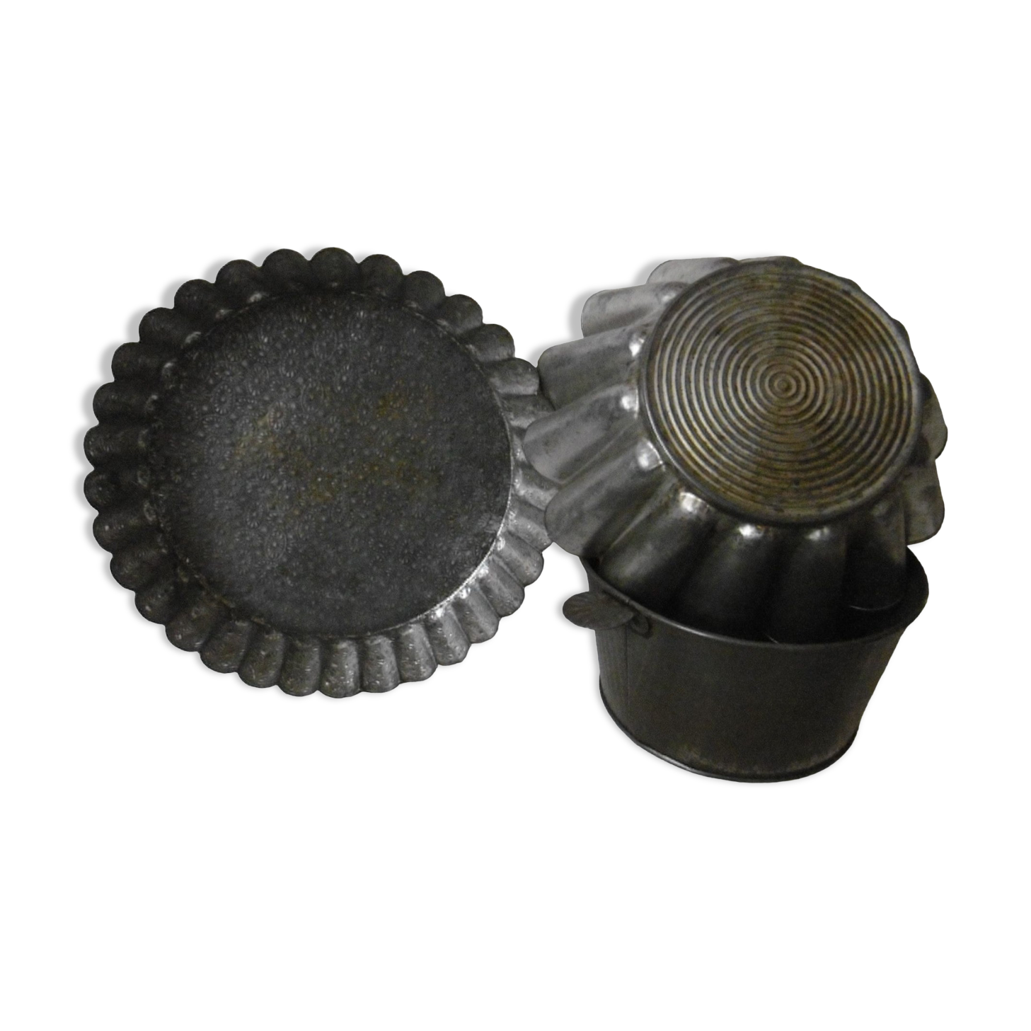 Antique metal cake molds