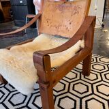 Paire de fauteuils et un repose pied Pierre Chapo 1960