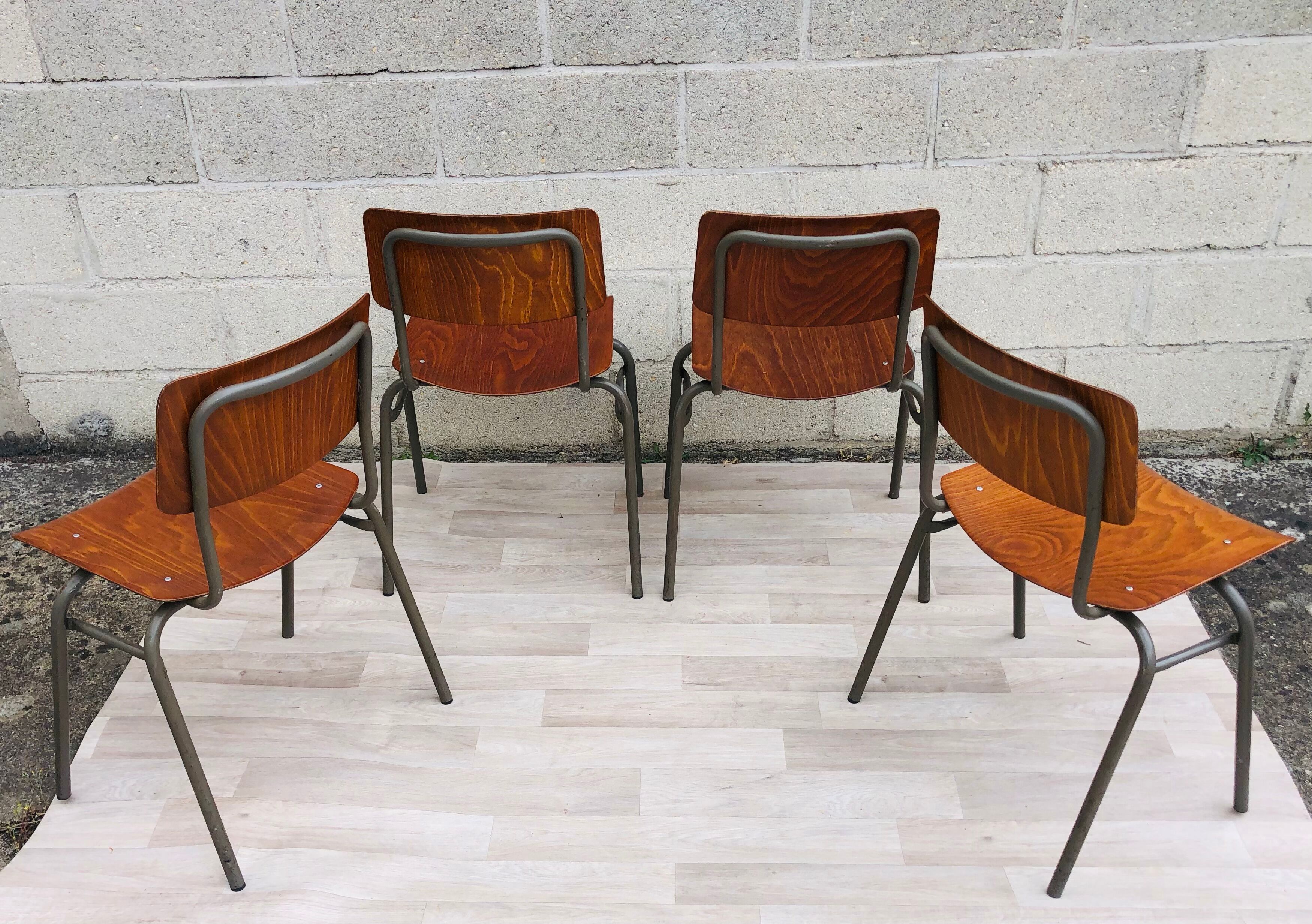 4 chairs Marko 60s gray base