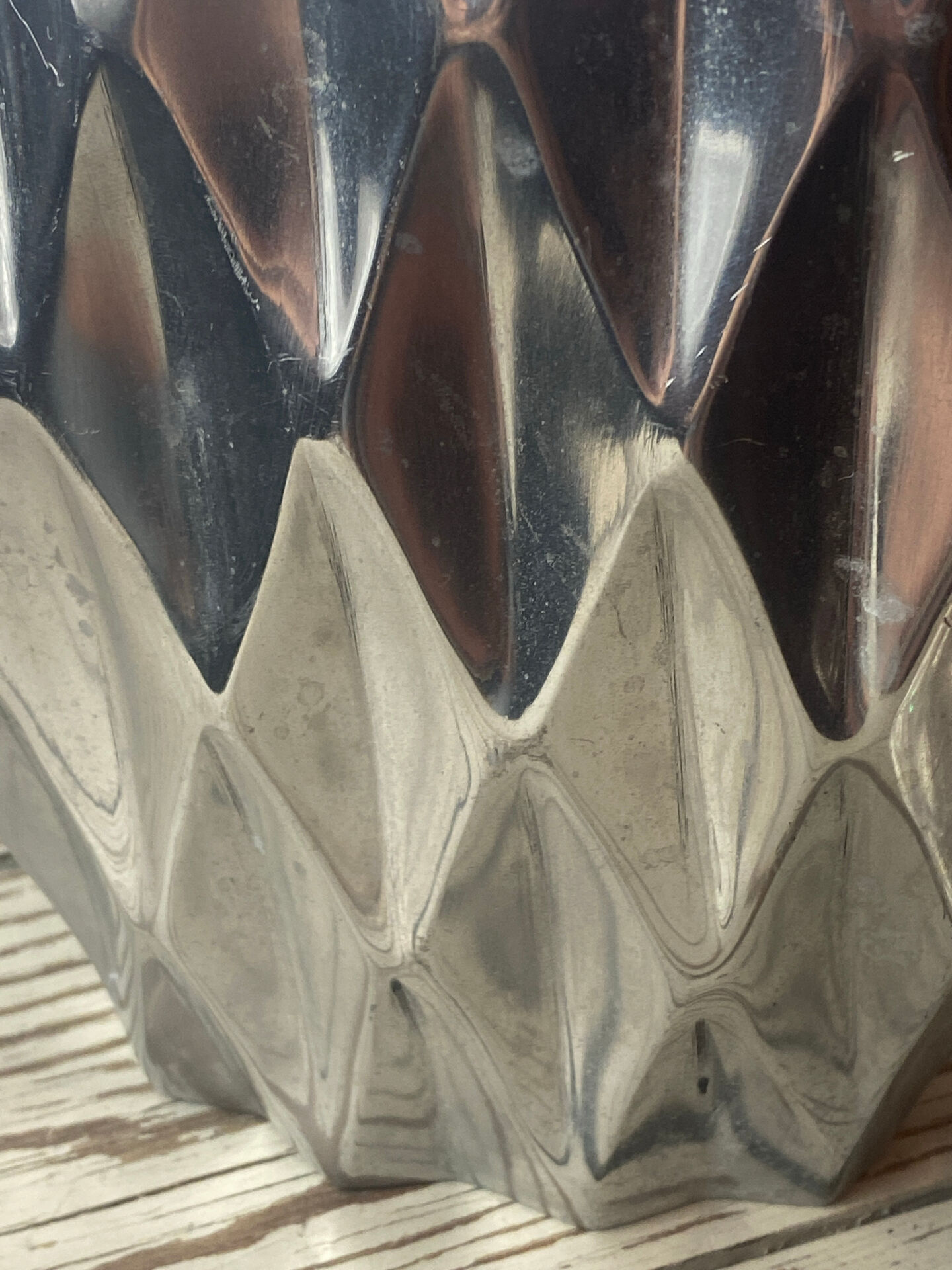 Brushed aluminium vase