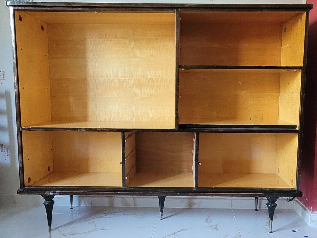 Buffet vitrine style art déco en bois