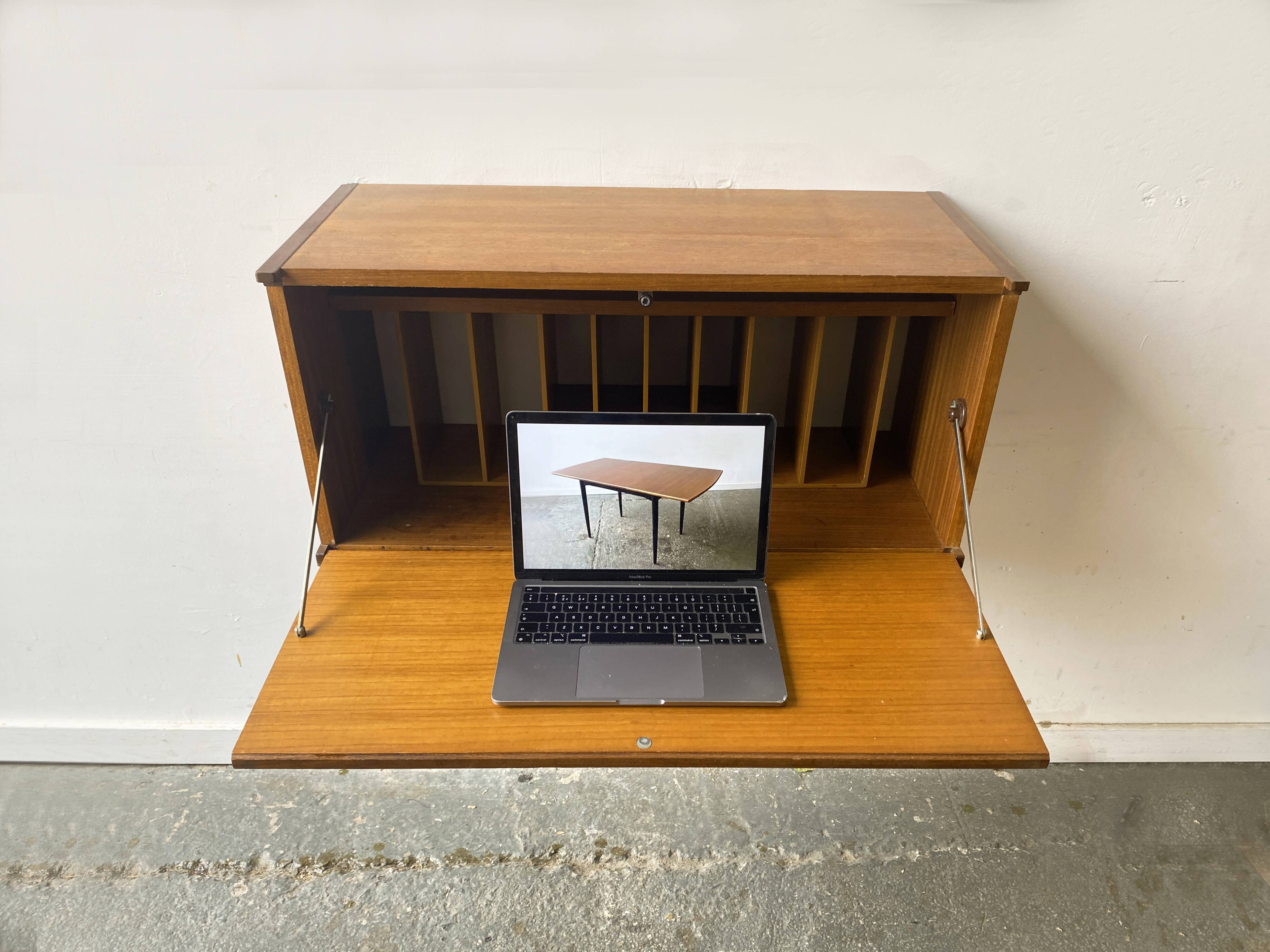 Mid-Century Modern wall mounted desk unit by Beaver and Tapley
