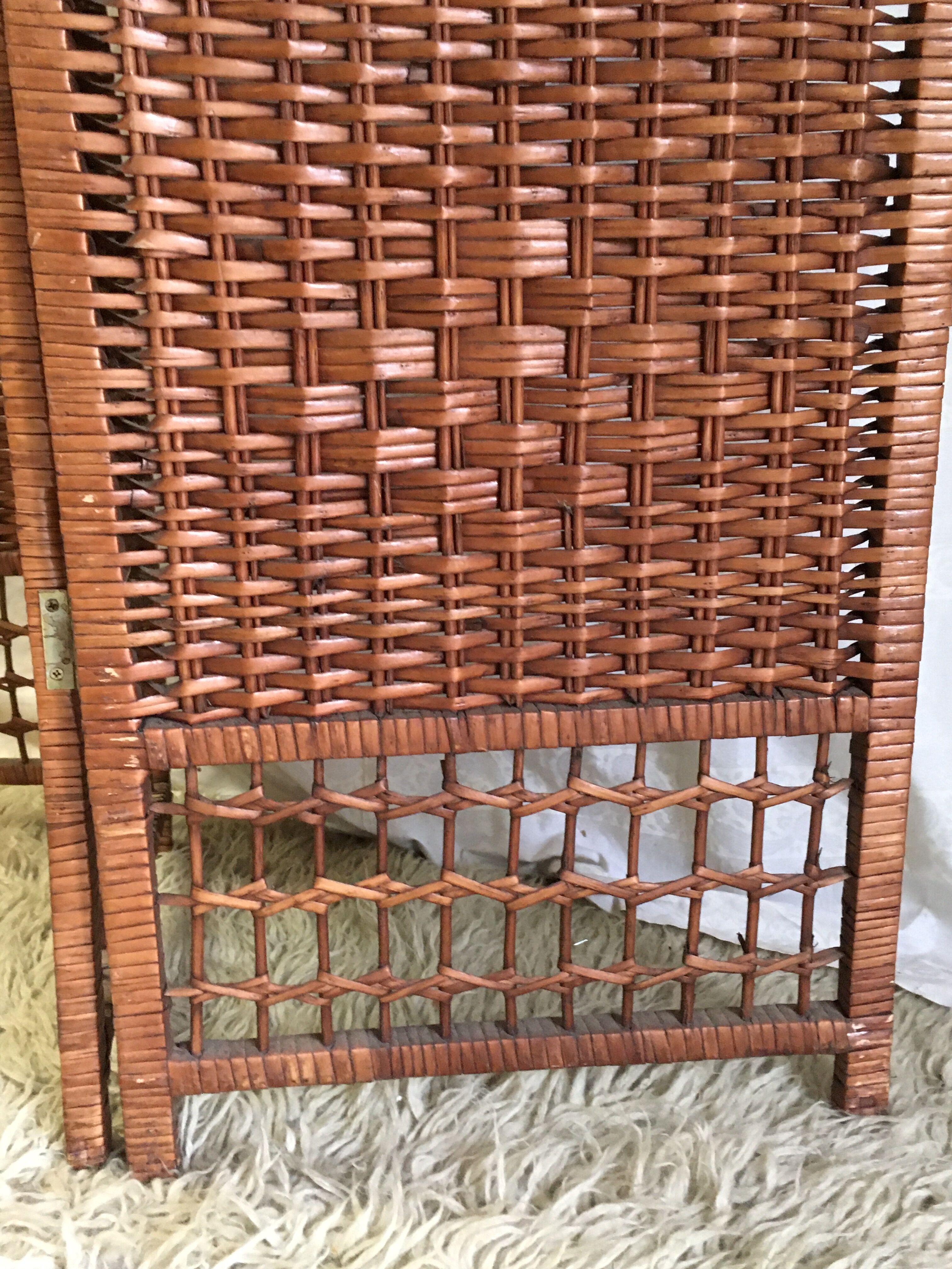 Vintage rattan screen